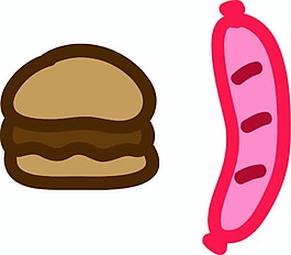 卡通汉堡火腿