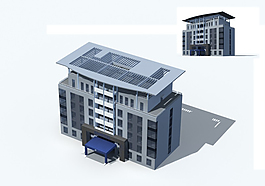 辦公樓多層公共建筑設(shè)計(jì)3D模型