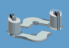 圓形高層建筑設計3D模型