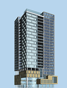 华丽壮观高层公建建筑3D模型