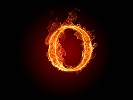 火焰應為字母O設計素材色彩已分離