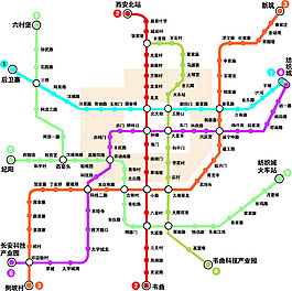 西安地鐵路線圖