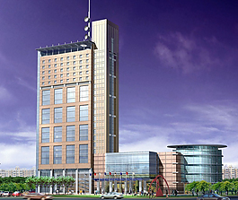 現代高層商業辦公樓3D模型