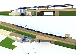 現代都市公共交通地鐵站3D模型