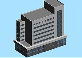 現(xiàn)代風(fēng)格公共建筑辦公樓3D模型