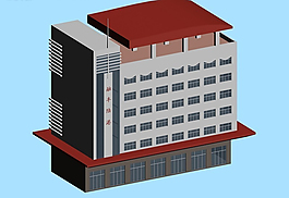 豪華大氣風(fēng)格公共建筑辦公樓3D模型