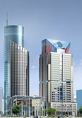 美观大方高层公建建筑3D模型