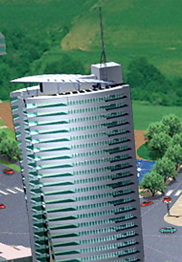 長柱形高層公建建筑3D模型