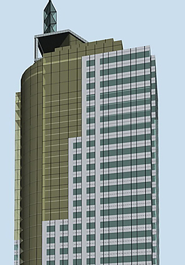 现代唯美风格高层建筑3D立体模型
