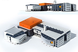 现代流线动感建筑3D模型图