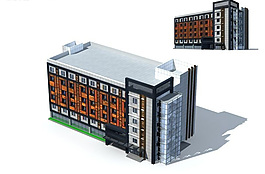 多層公共建筑辦公樓3D模型