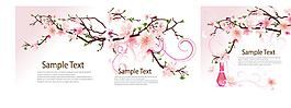 矢量花朵復(fù)古卡片背景素材免費(fèi)下載