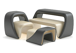 桌椅組合3d模型