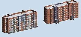 现代多层住宅建筑3d模型