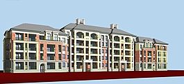 欧式多层住宅建筑3d模型