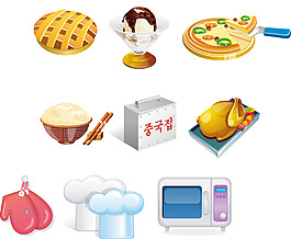 食品與廚具矢量