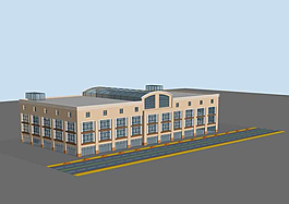 粉色商業街建筑3D模型