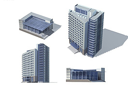 时尚唯美风格高层建筑3D立体模型