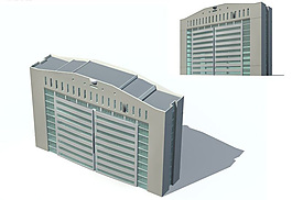 現代都市行政中心建筑3D模型圖
