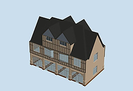 斜坡頂小公建建筑3D模型