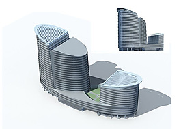 商業大廈高層建筑群3D模型圖