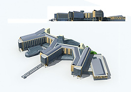 個(gè)性創(chuàng)意多層公建建筑3D模型