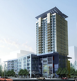 現代都市化商業大廈建筑3D模型圖