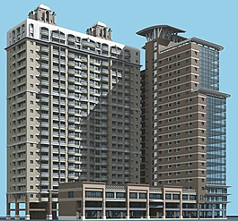 高层建筑3D立体模型图