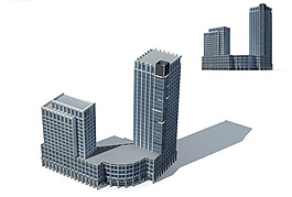 豪华时尚风格公共建筑3D立体模型