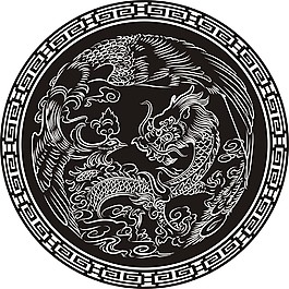 龍底紋 花邊框素材下載