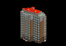 高层住宅大楼建筑3D模型设计