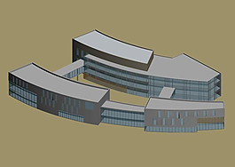 弧形建筑城市规划3D模型