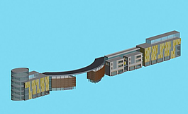 現(xiàn)代商業(yè)中心建筑群3D模型設(shè)計(jì)