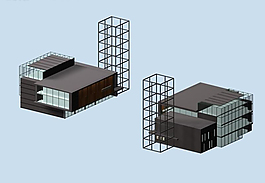 現代新型框架創意建筑3D模型