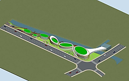 創意橢圓藝術風格公建建筑3D模型