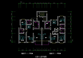 三室二廳樓房cad圖紙