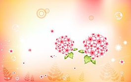 花朵橙色背景