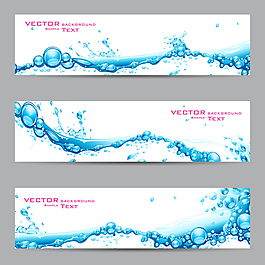 創意飛濺水波banner矢量素材