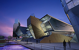 創(chuàng)意建筑物夜景效果圖