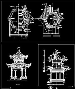 重檐六角亭CAD施工详图