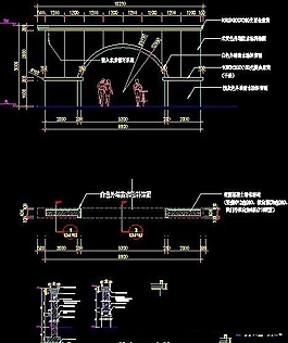 噴水景墻CAD施工詳圖