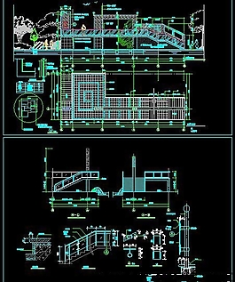 二層景觀廊橋景觀橋CAD施工詳圖