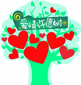 爱情许愿树心形图片
