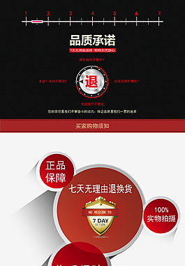 滿意請打5分七天無理由退款詳情頁 模版