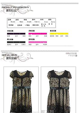 淘寶女裝寶貝詳情頁面商品細(xì)節(jié) 商品材質(zhì)
