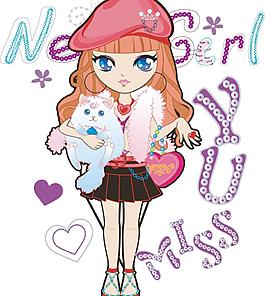 時尚女郎卡通 女神插
