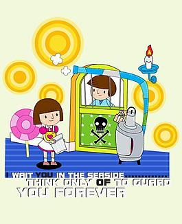 兒童插畫卡通兒童圖案