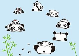 熊貓  圍成一個圈