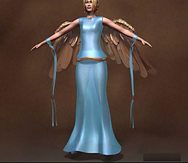 長翅膀的女性人物3D模型