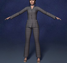 3D職業女性人物模型